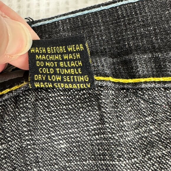 Y2K Evolution in Design Men's Hip Hop Dark Distressed Denim Jeans Embroidered - Picture 11 of 14